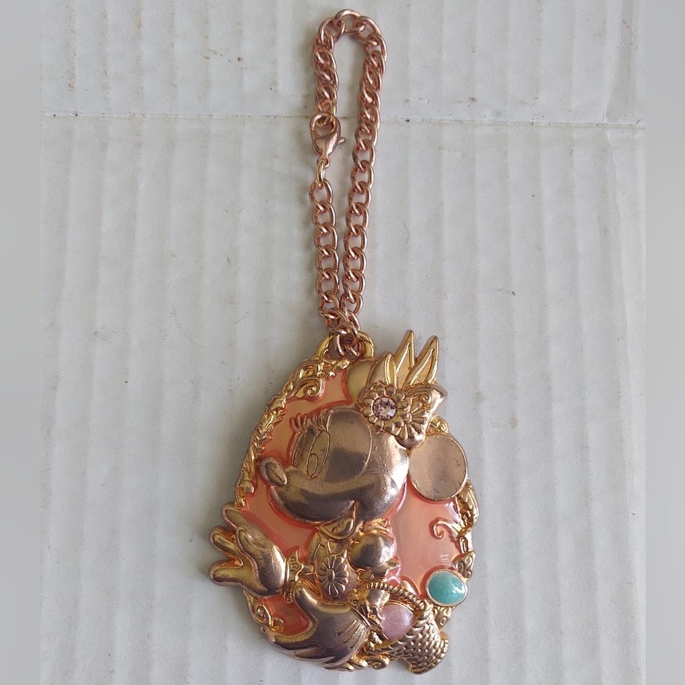 Minnie Mouse Tokyo Disney Easter Egg Hunt rose gold-tone metal Charm Keychain
